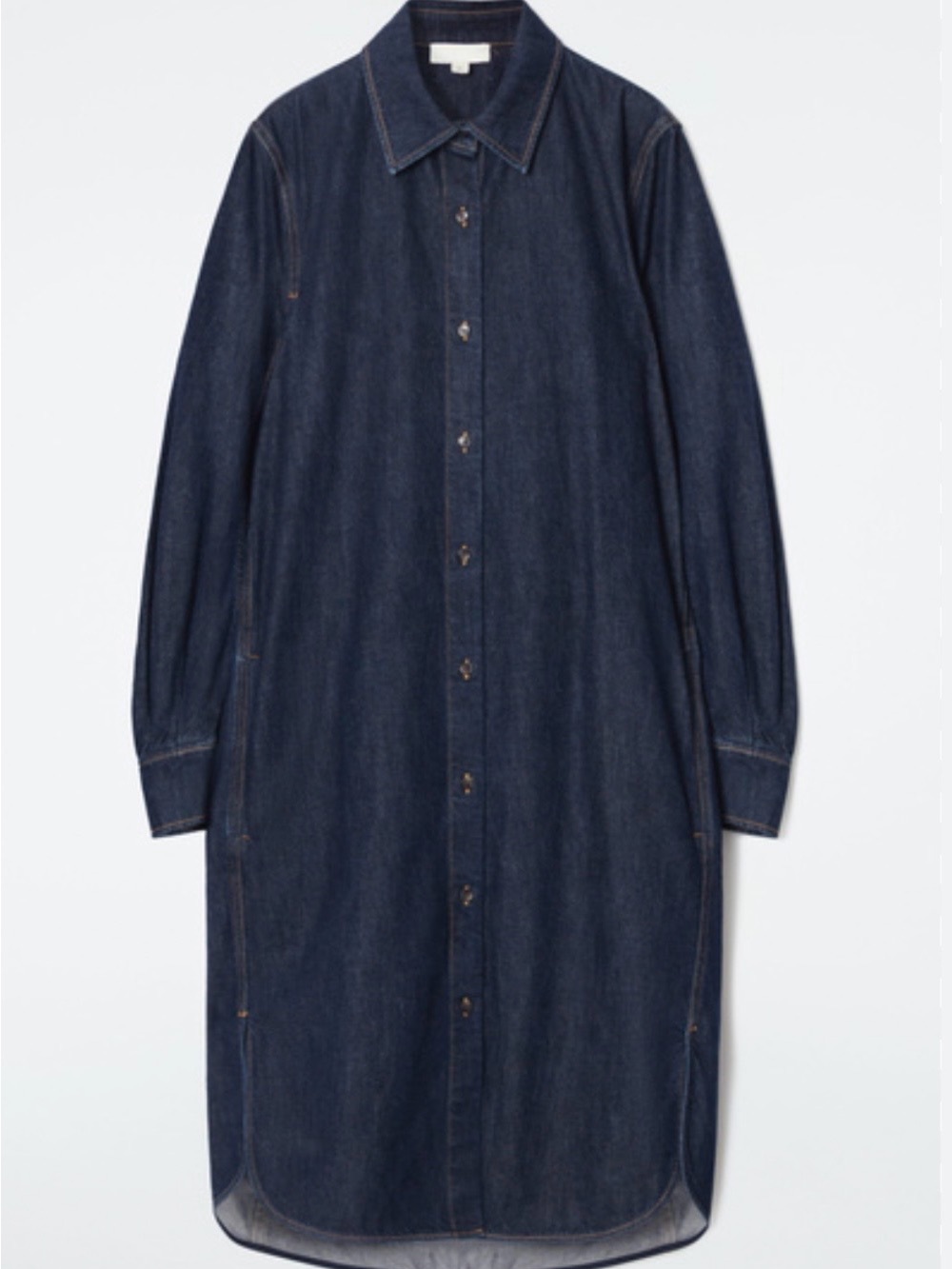 NWT COS Dark Indigo Long Sleeve Denim Shirt Dress in 100% Cotton - 8 - Picture 9 of 10
